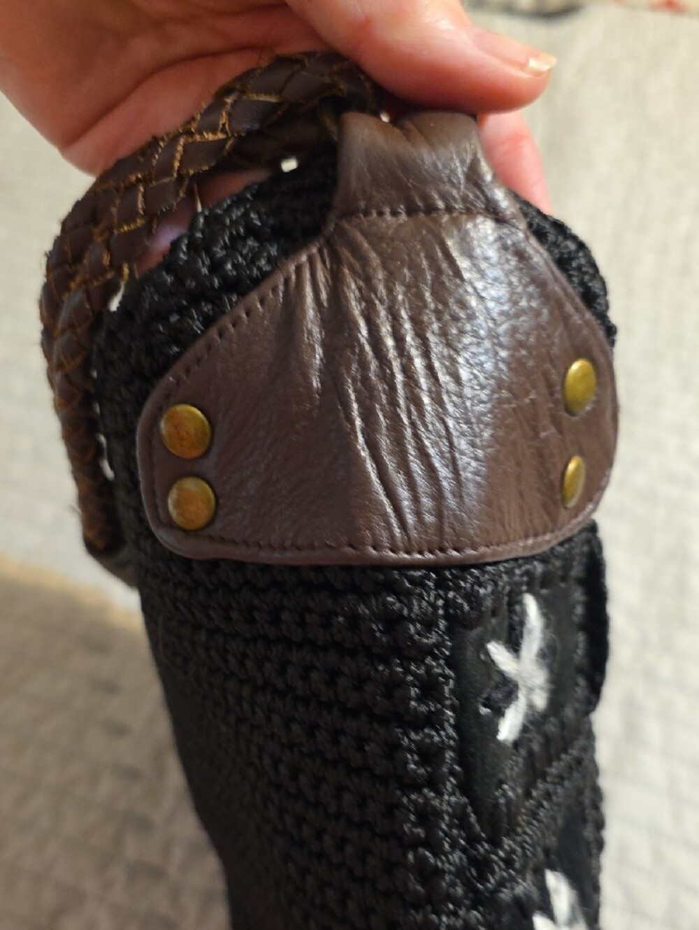 The SAK, Black Crochet Daisy Accent Shoulder Bag - Picture 5 of 9